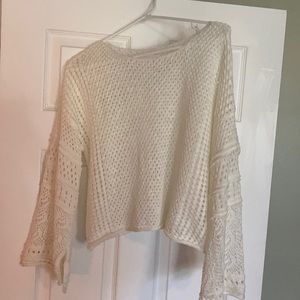 Cropped knit summer sweater